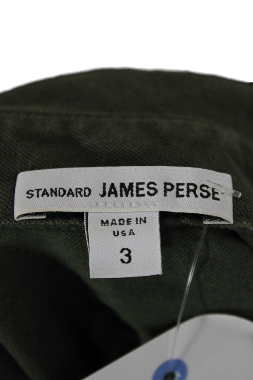 Standard James Perse Mens Polo Shirt Green Short Sleeve Cotton Size 3 gallery