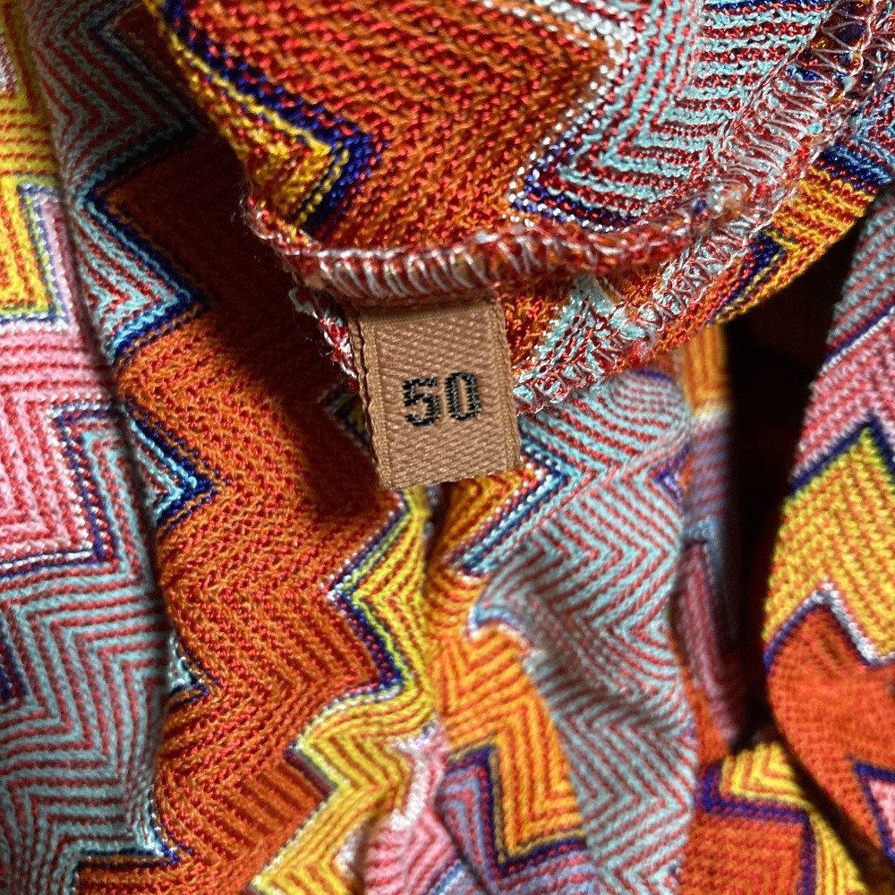MISSONI Chevron Oversized Short-Sleeve Knit Top, Size 50, Multicolor mens USED gallery