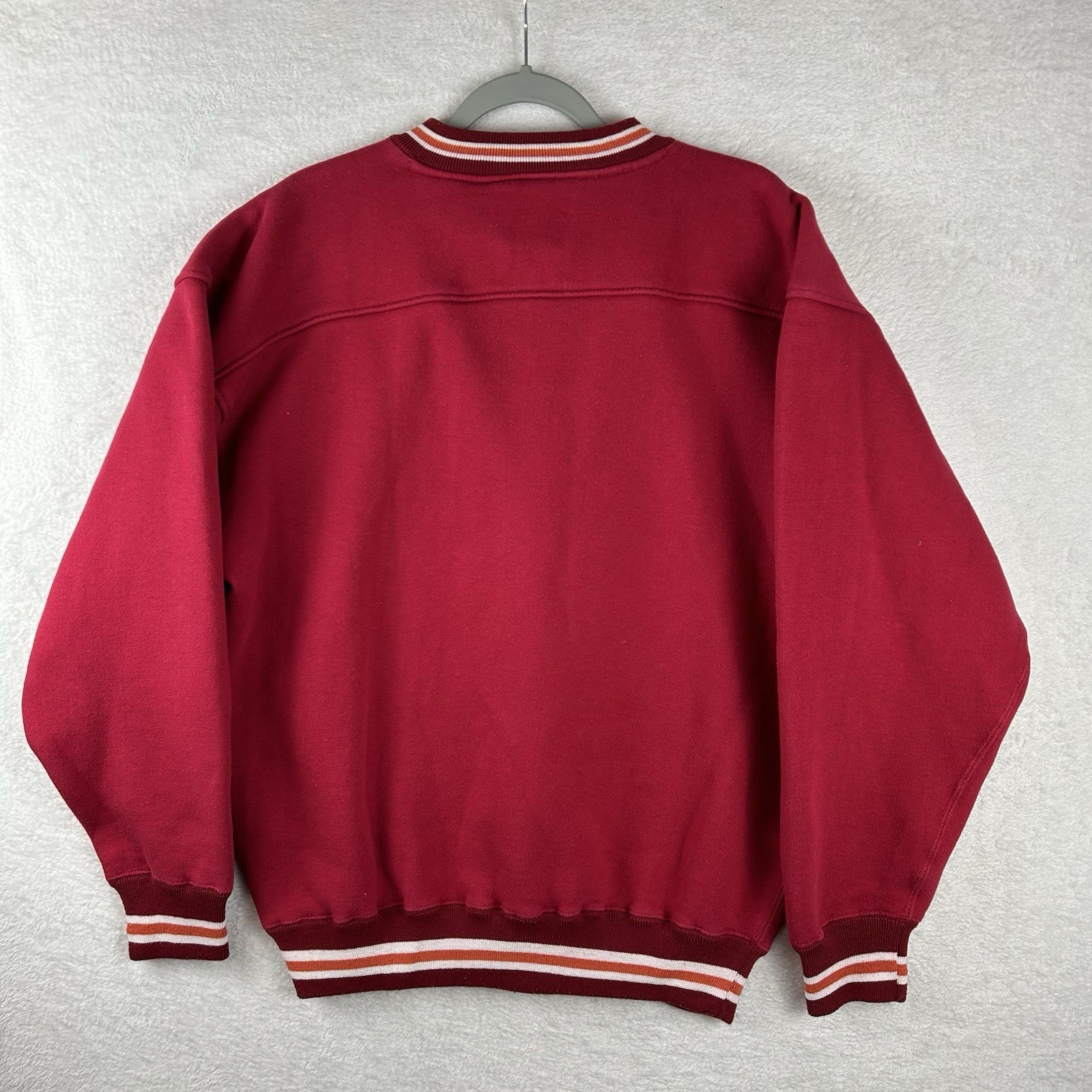 Vintage 90s Great Wall Of China Souvenir Sweatshirt Red Varsity Ribbed Men M gallery
