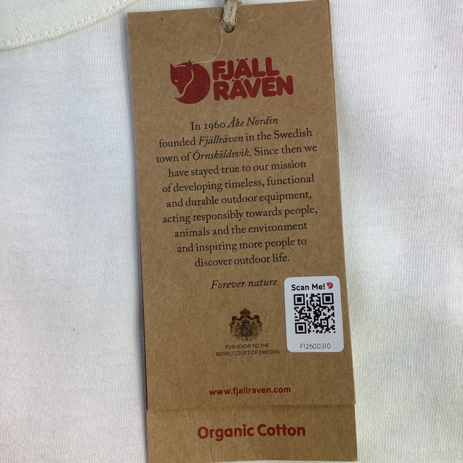 Fjallraven Mens Logo Pocket T-Shirt Eggshell Cream Organic Cotton Size L NWT gallery