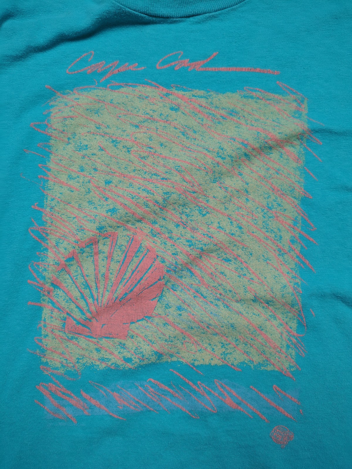Vintage CAPE COD Shirt Men L Blue Seashell Graphic Single Stitch Cotton Vacation gallery