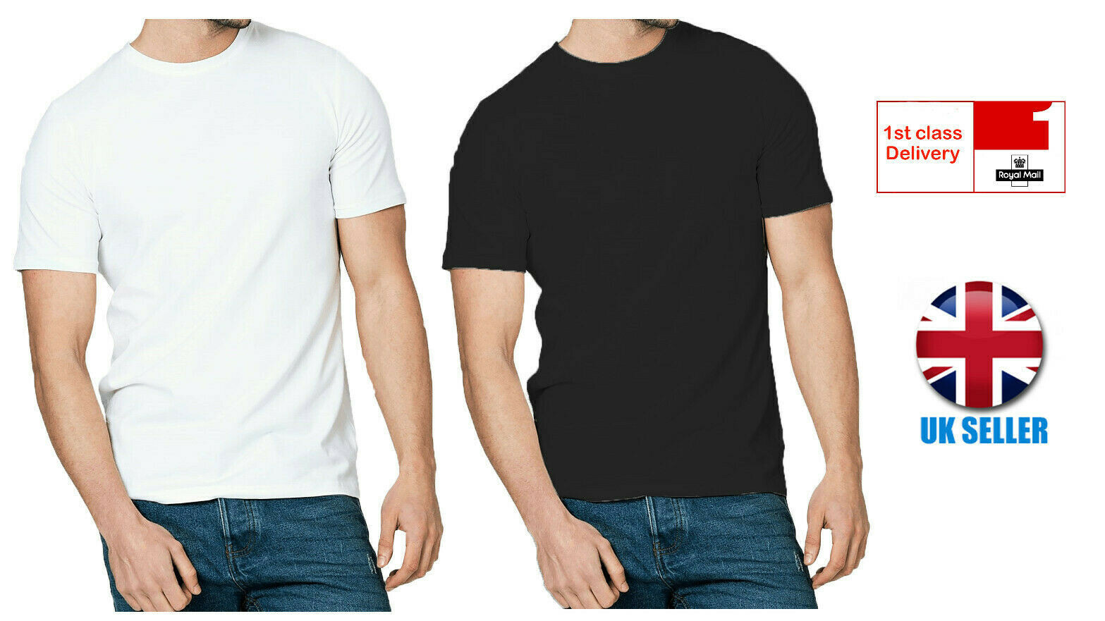 1 , 3 & 5 Pack Mens T-Shirt Cotton Plain Tee Shirts T Shirt Round Neck Lot New gallery