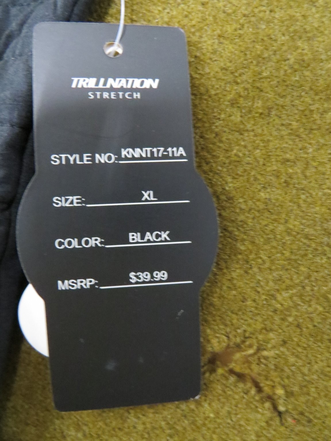 TRILLNATION Men's T-Shirt Black XL Stretch Quilted Raglan Sleeve Cotton Poly gallery