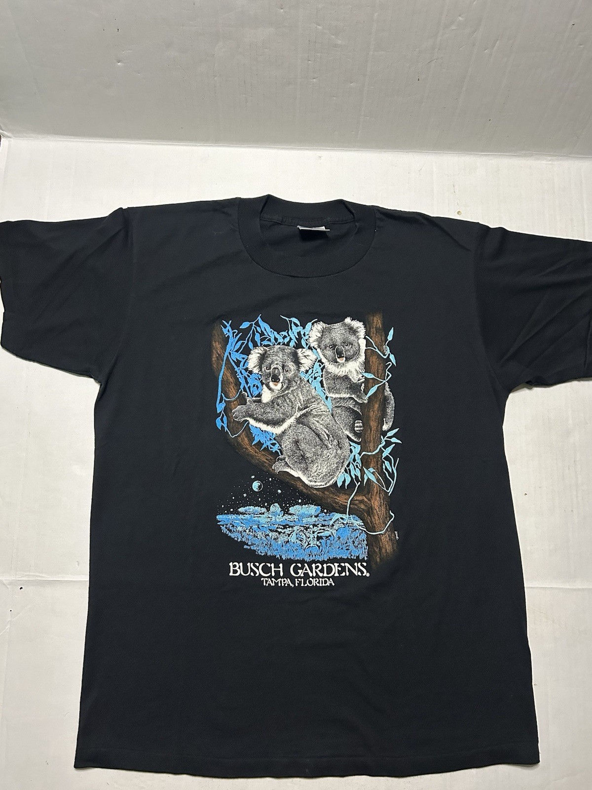 Oneida 90s Busch Gardens Tampa Florida Koala Nature Graphic Black Shirt Size XL