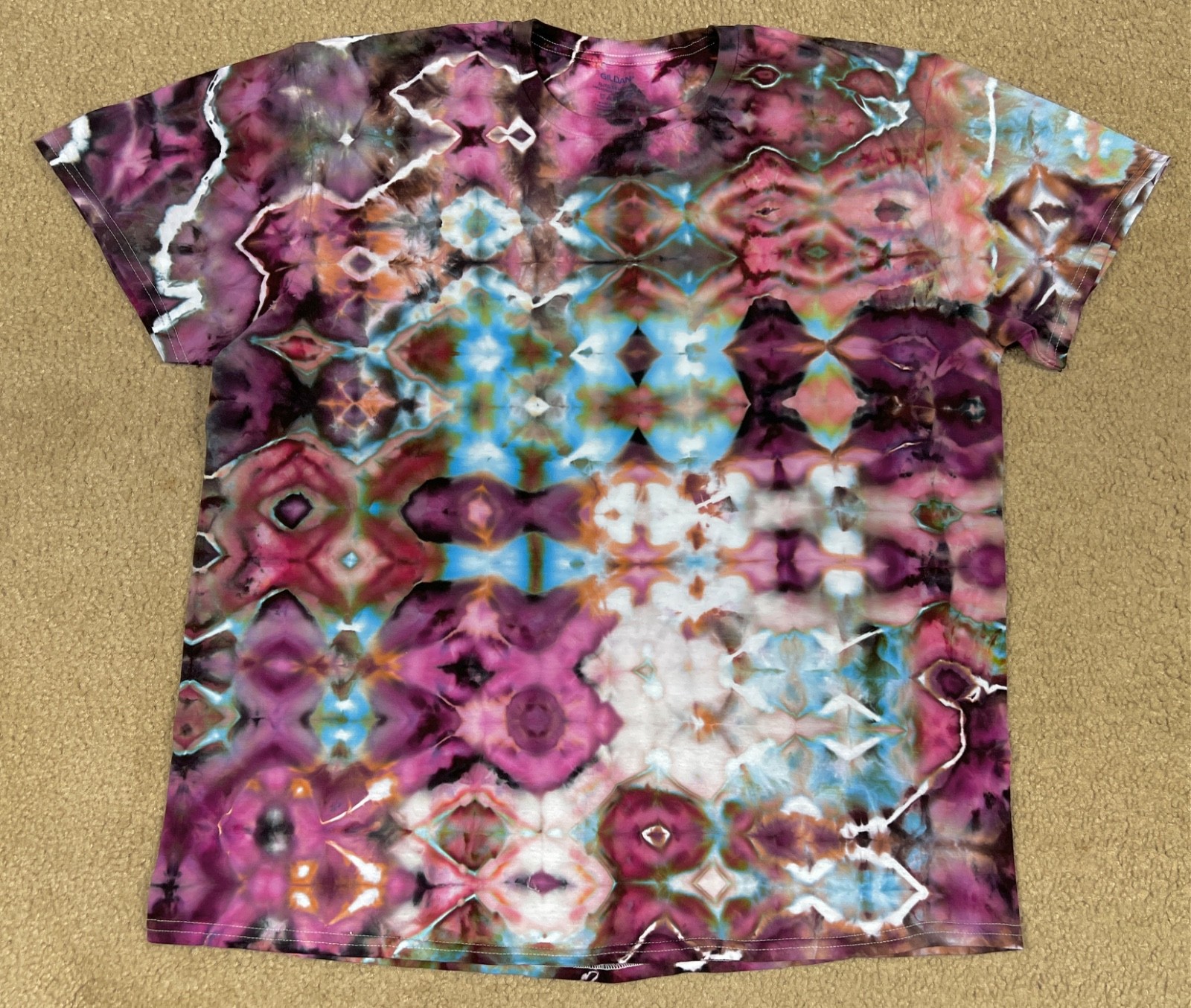 Handmade Ice Tie Dye T-Shirt XL Mens Womens Soft Cotton Glitch
