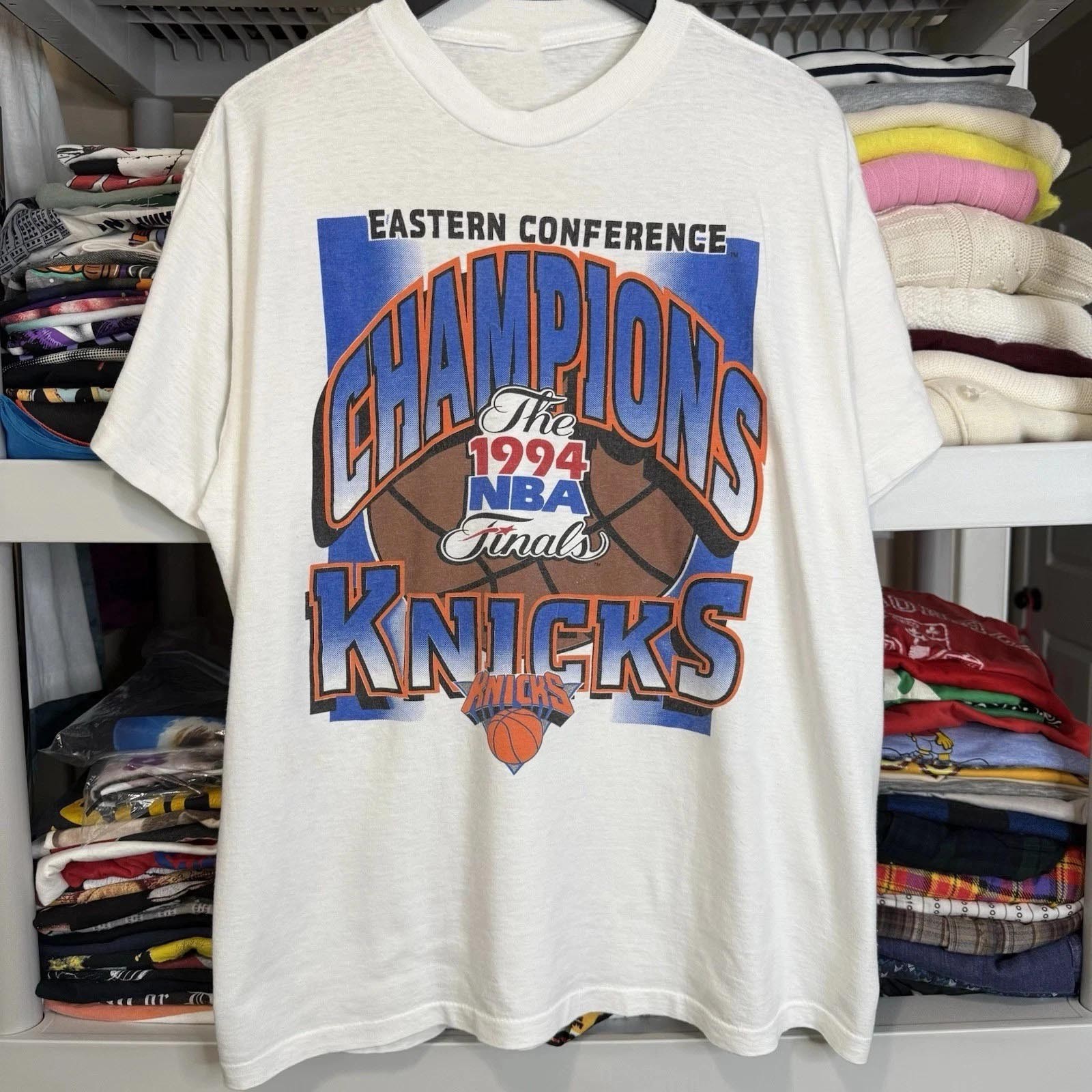Vintage 1994 N B A Eastern Conference N.y Knick White Shirt Unisex S-5XL