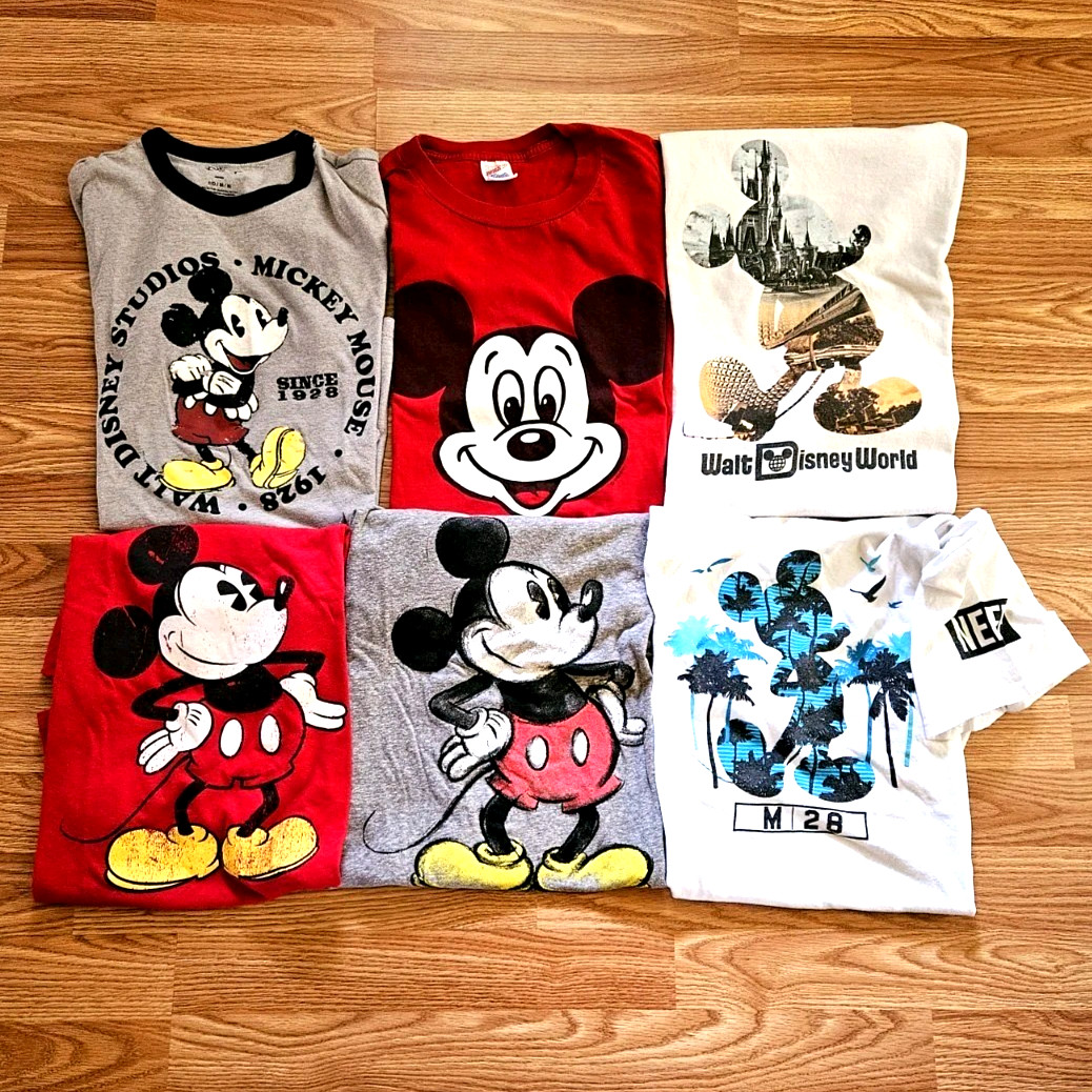 Disney Mickey Mouse Adult 6 T Shirt Bundle Various Sizes Modern Vintage M - 3XL gallery