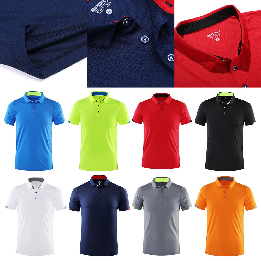 Men’s Short Sleeve Shirts Turn-Down Collar Tennis Golf T-Shirt Sports Tees Top