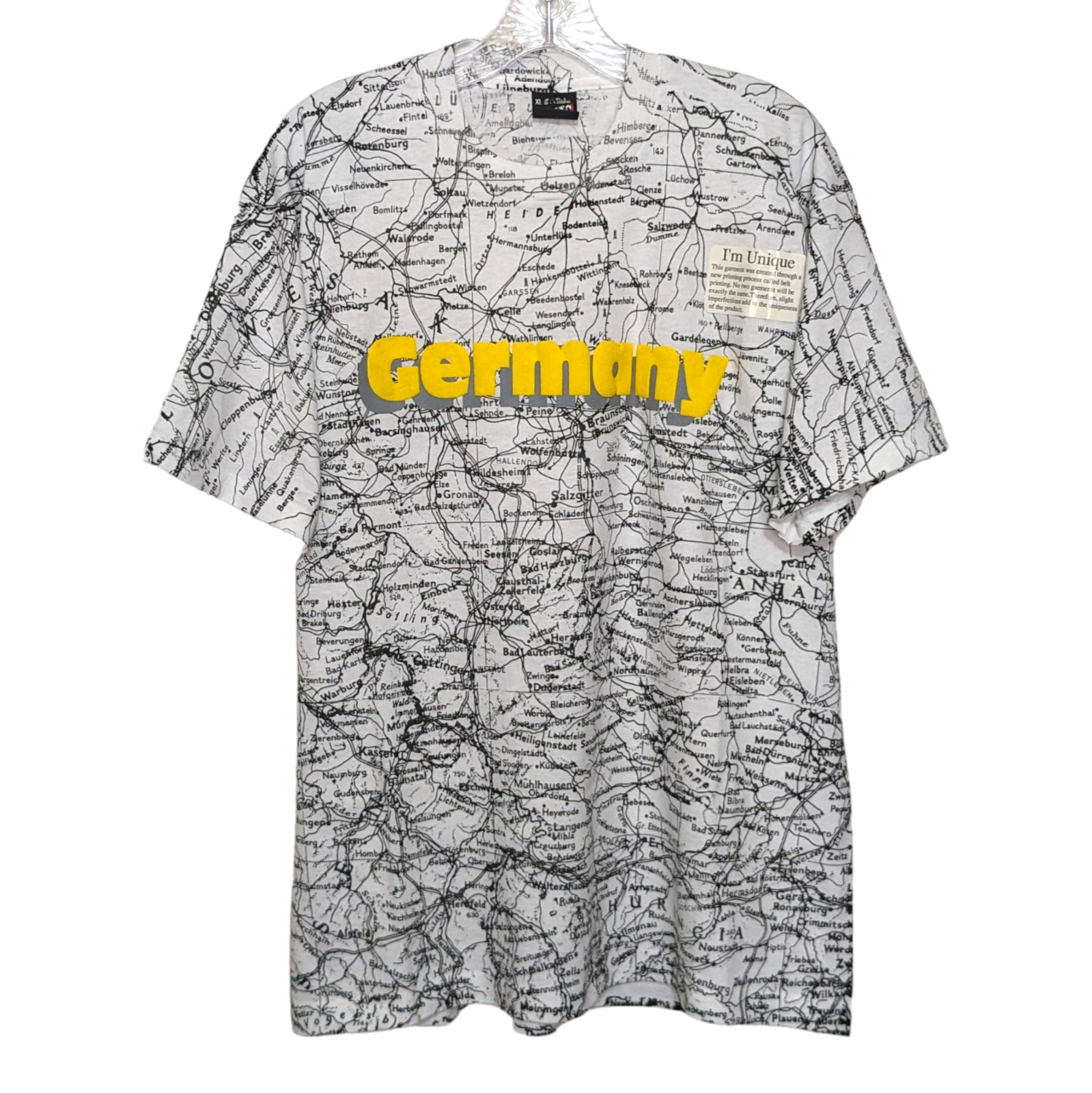 New Vintage Germany Map SCREEN STARS USA T Shirt XL All Over Print Puff Graphic gallery