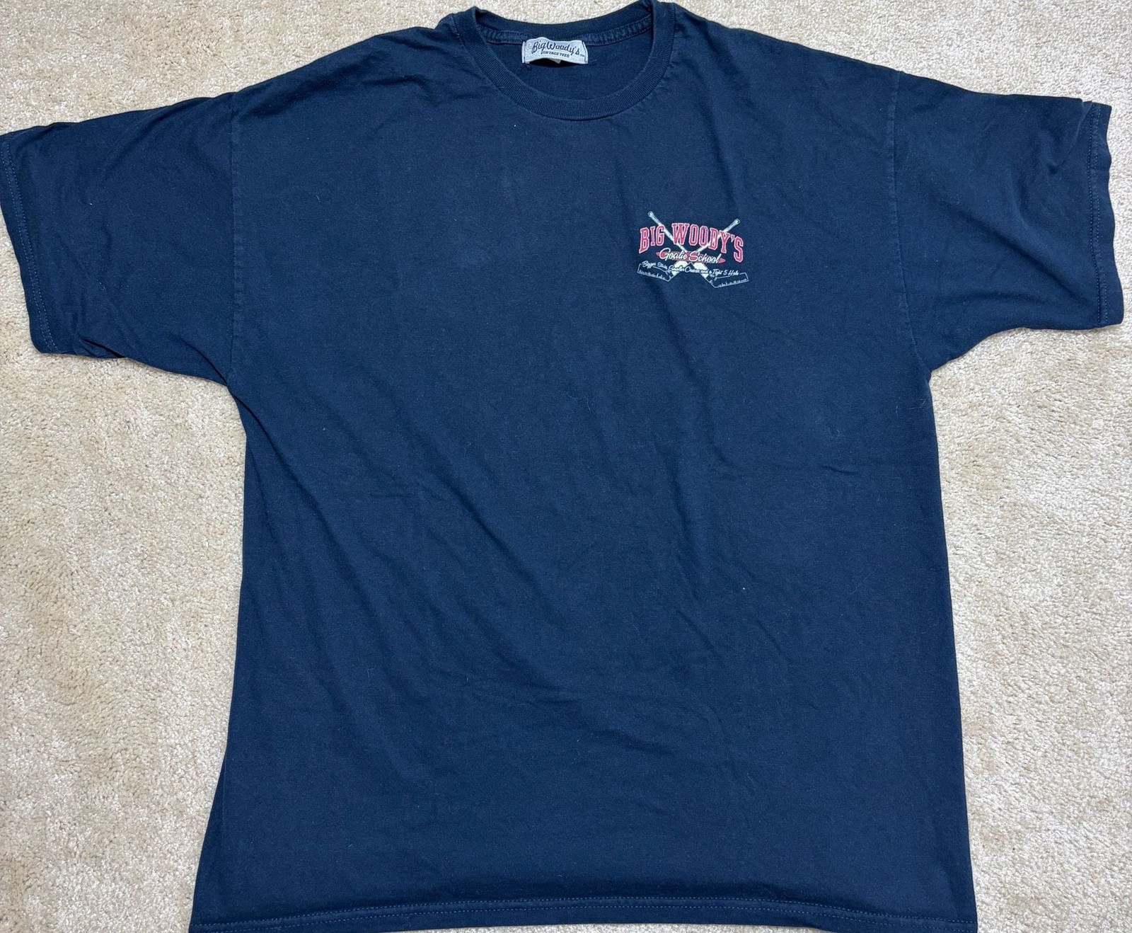 Big Woody’s Goalie School Vintage Hockey Graphic T-Shirt