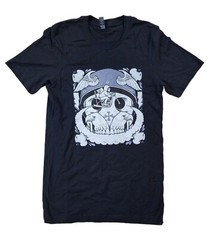 Motorcycle Skull Eagles Graphic T Shirt Size Small unisex Black Rock Art E3600