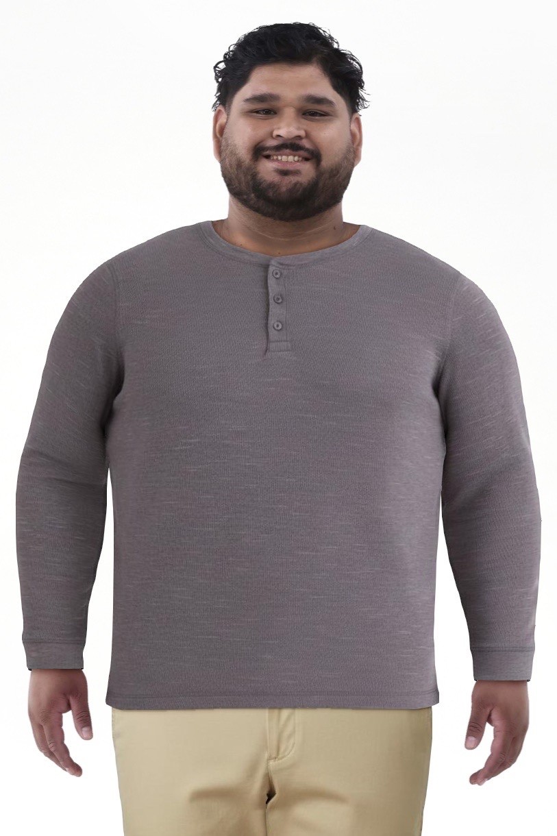 3XLT Thermal Henley 3 Button Long Sleeves Charcoal Gray Men’s 3XL Tall New
