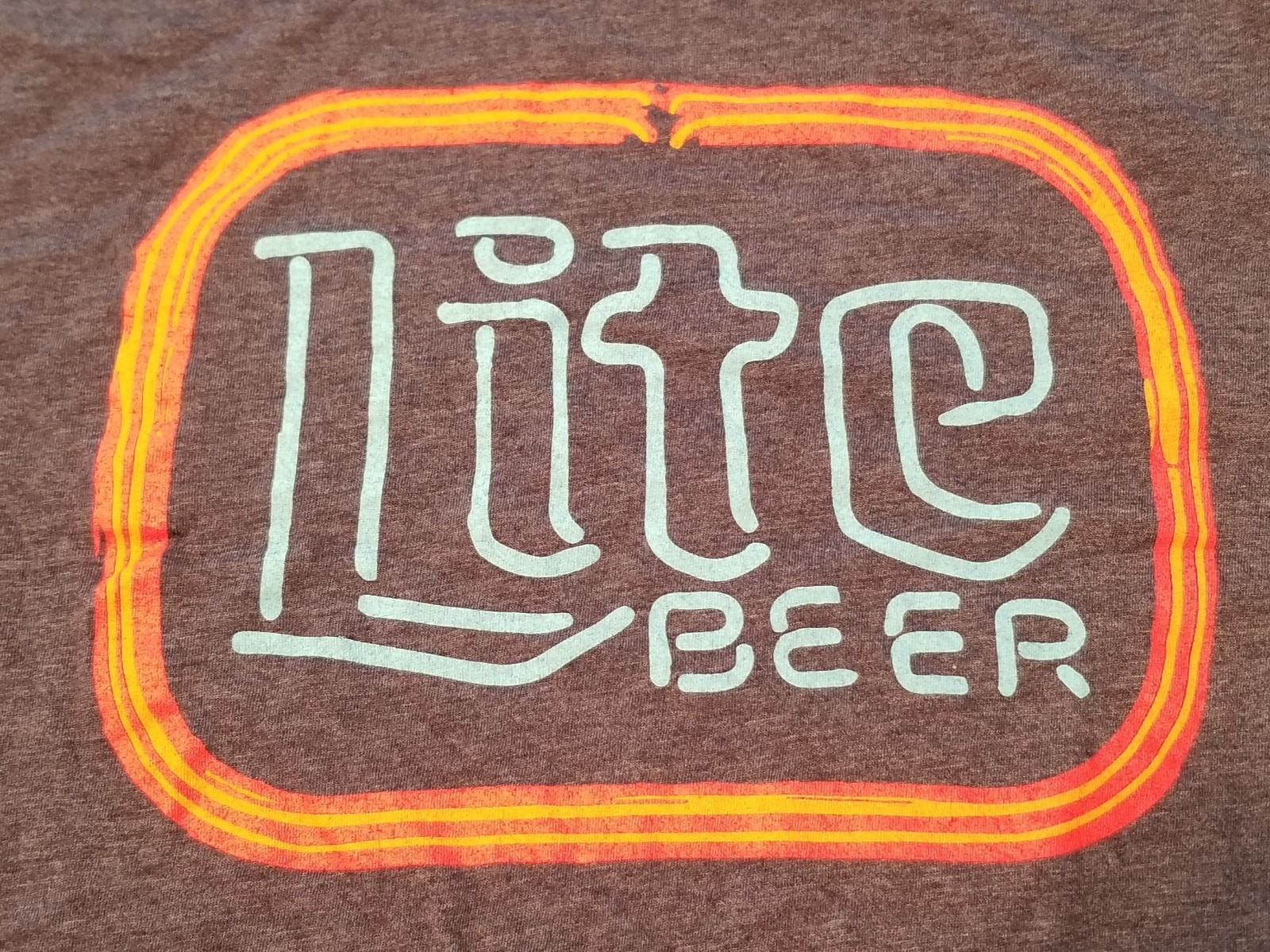 Blue-Gray Miller Lite Neon Sign Size L T-Shirt, District, 50% Cotton 50% Poly gallery