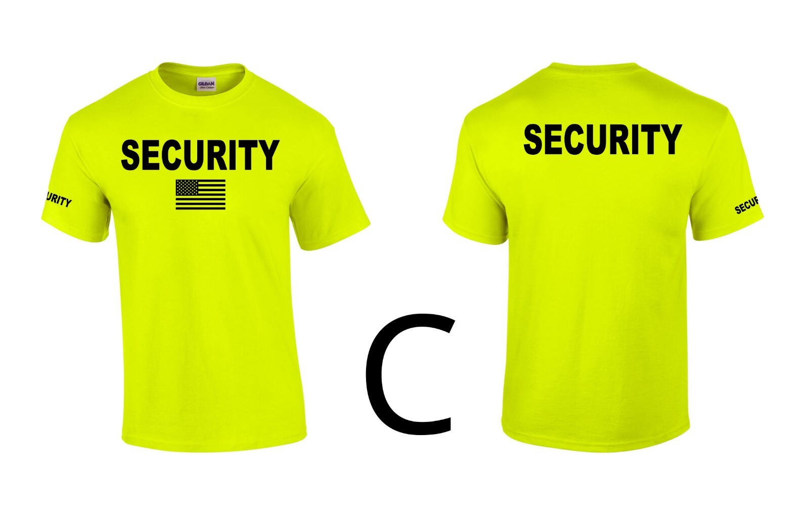 SECURITY Hi Vis Safety Green T Shirts Unisex US Flag Work Sports Short Sleeve gallery