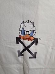 Off-White X Donald Graphic Print White T-Shirt Cotton Regular Fit S/M/L/XL