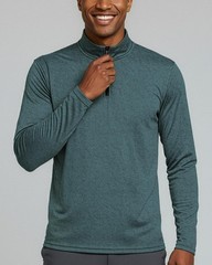 3 Pack: Men’s Dry-Fit Active Quarter Zip Long Sleeve Athletic Performance Pul…