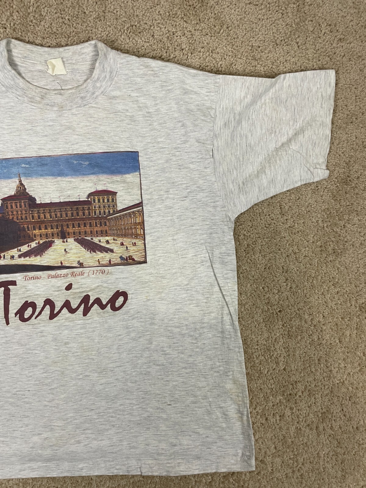 1770 Torino Palazzo Reale T-Shirt Mens Size 40 Regular Fit Single Stitch Gray gallery