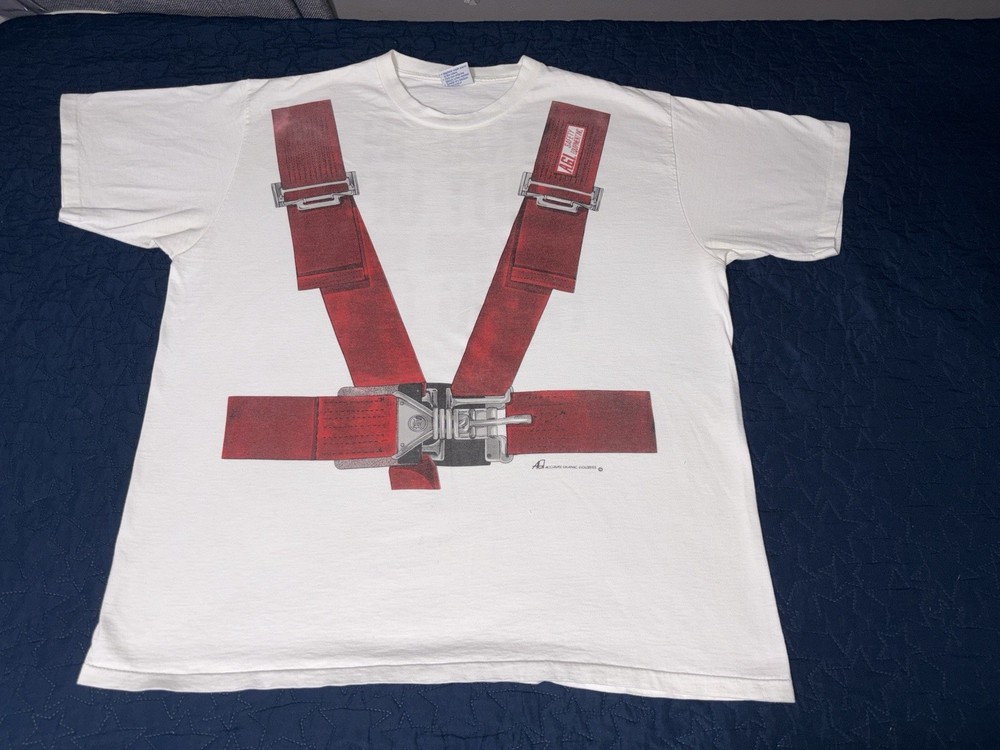 Rare VTG Accurate Graphic Industries Strap In Shut Up and Hang On TShirt 90s 2XL