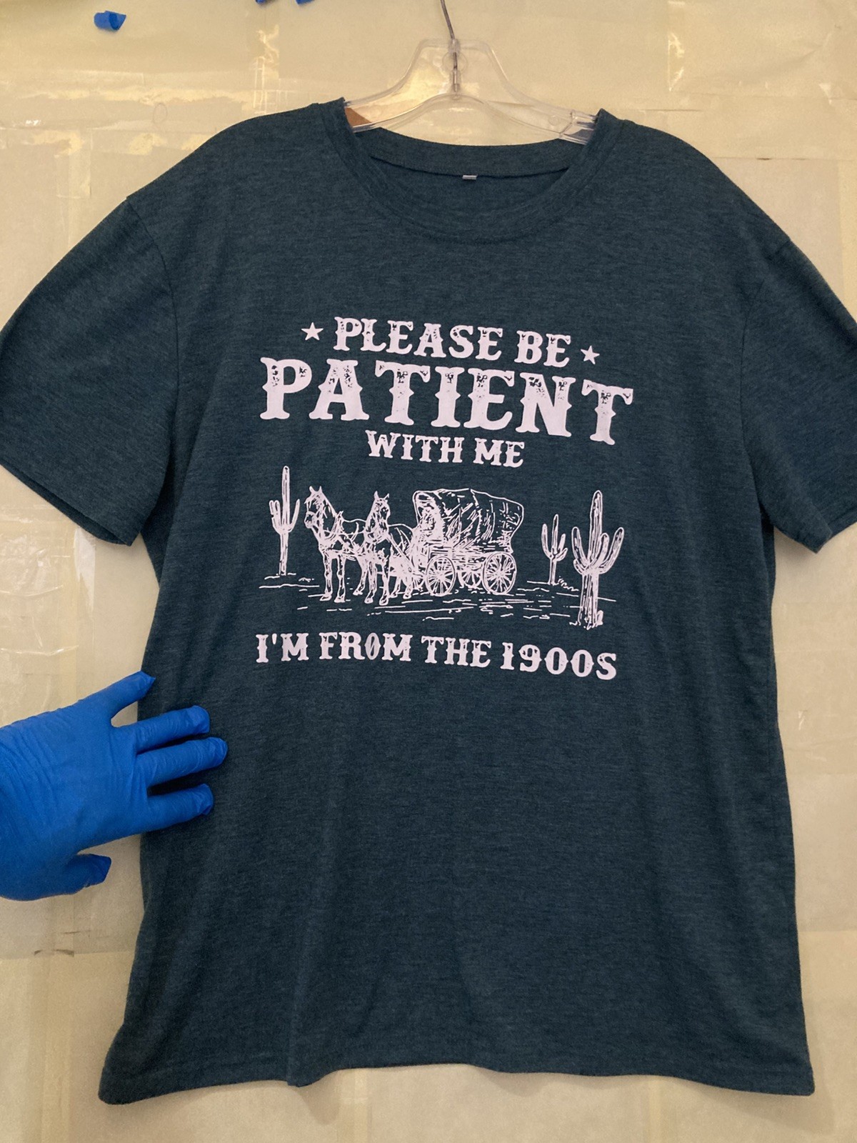 PLEASE BE PATIENT WITH ME Unisex T Shirt; XL; Blue Gray; PreOwned & Very Good gallery