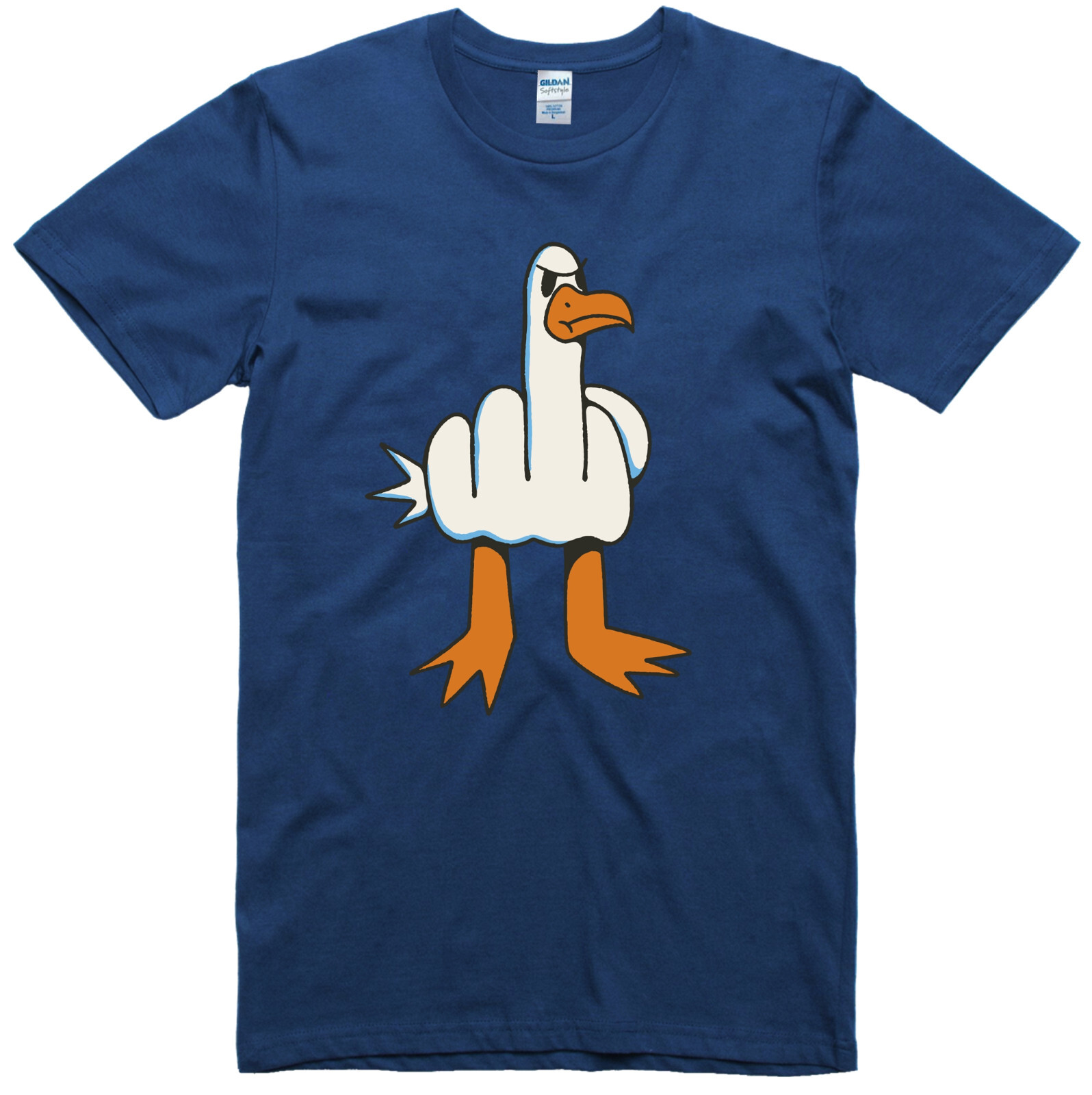 Mens Funny T-Shirt Rude Seagull Design Regular Fit 100% Cotton Tee gallery