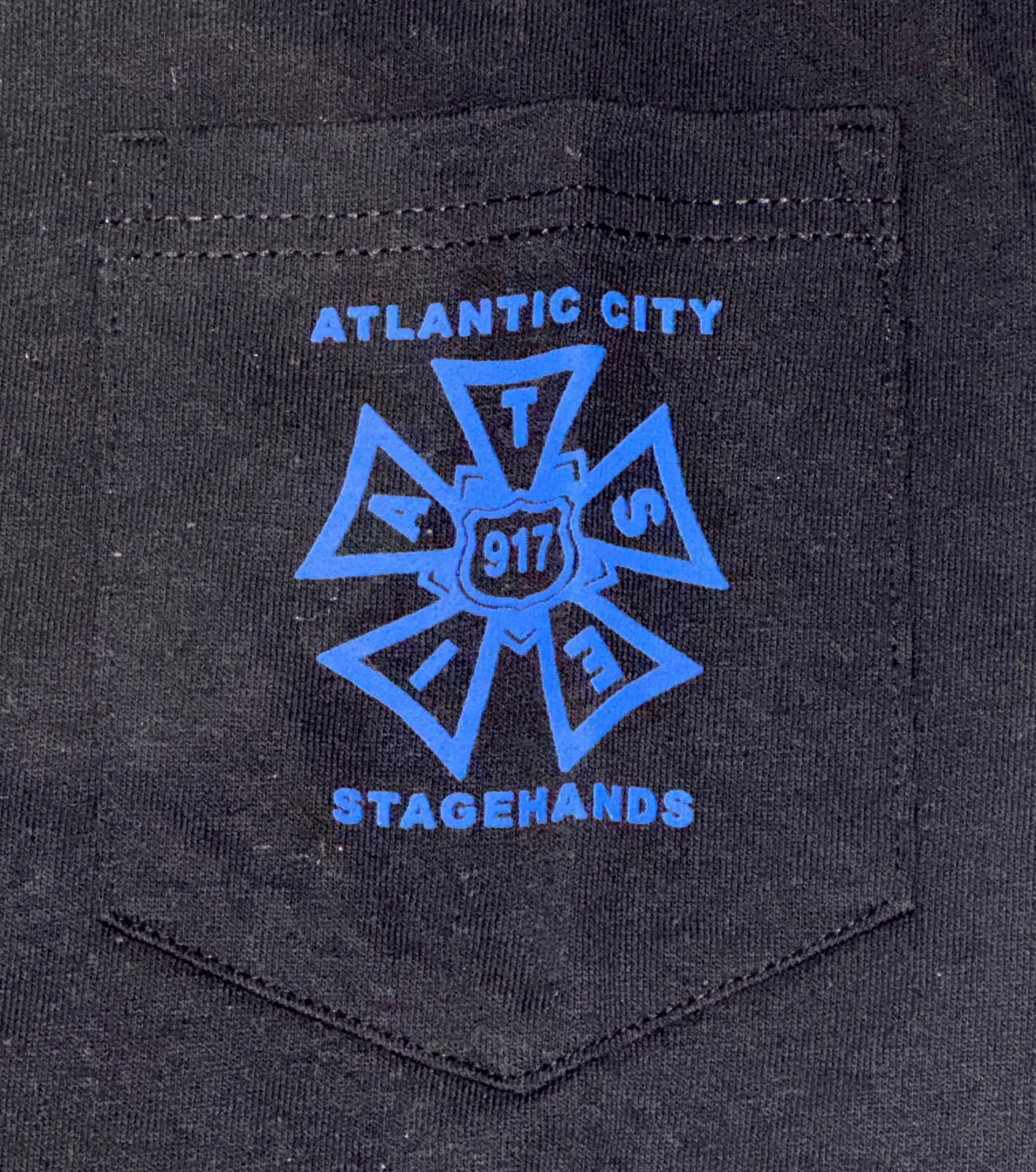 IATSE Local 917 Atlantic City Stagehands Union Pocketed T-shirt S Never Worn