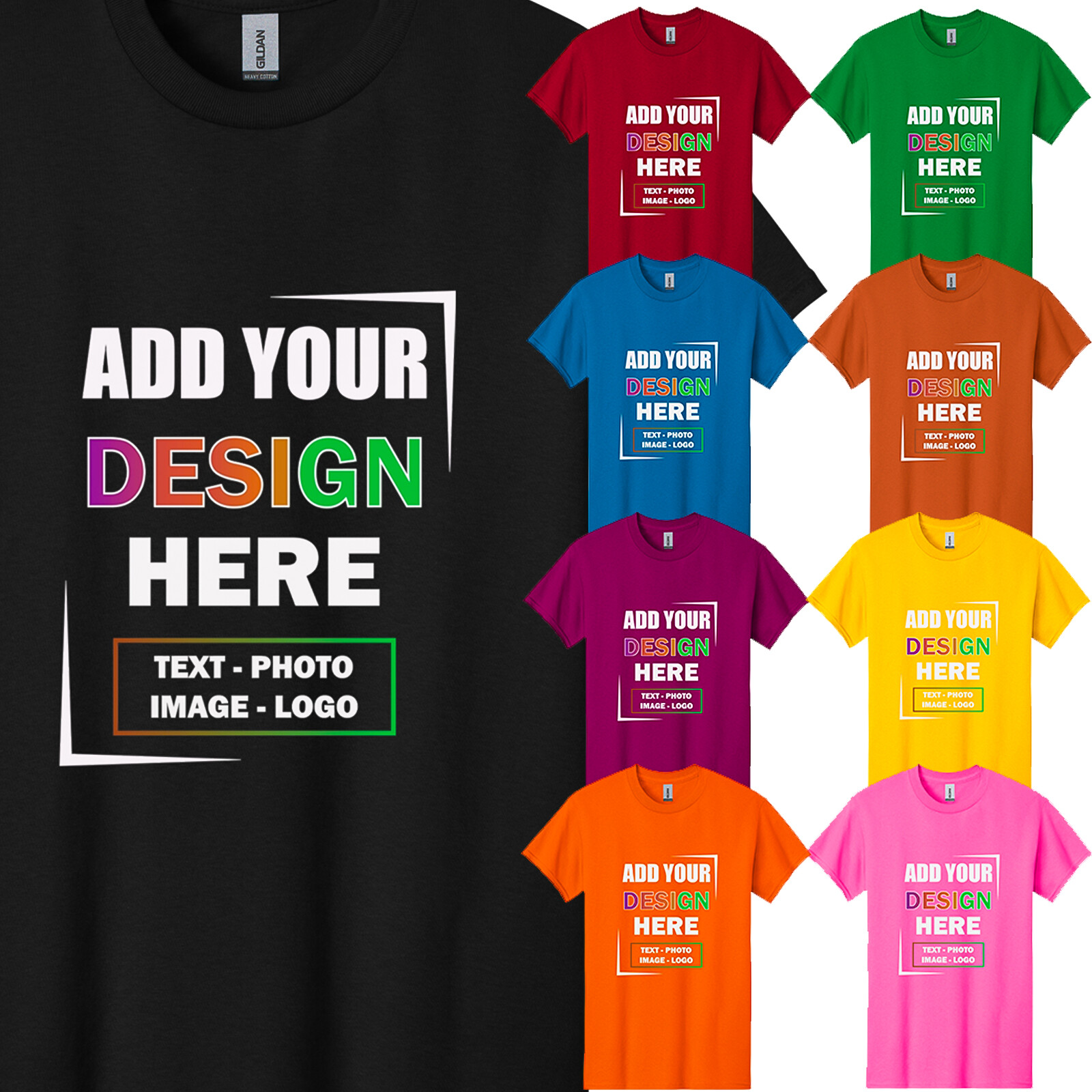 Personalized Customized Gildan Men's T-Shirt Your Business Logo Text Designs USA gallery