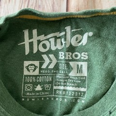 Howler Bros Size Medium All Over Lightening Pocket Tee Preppy Money Green