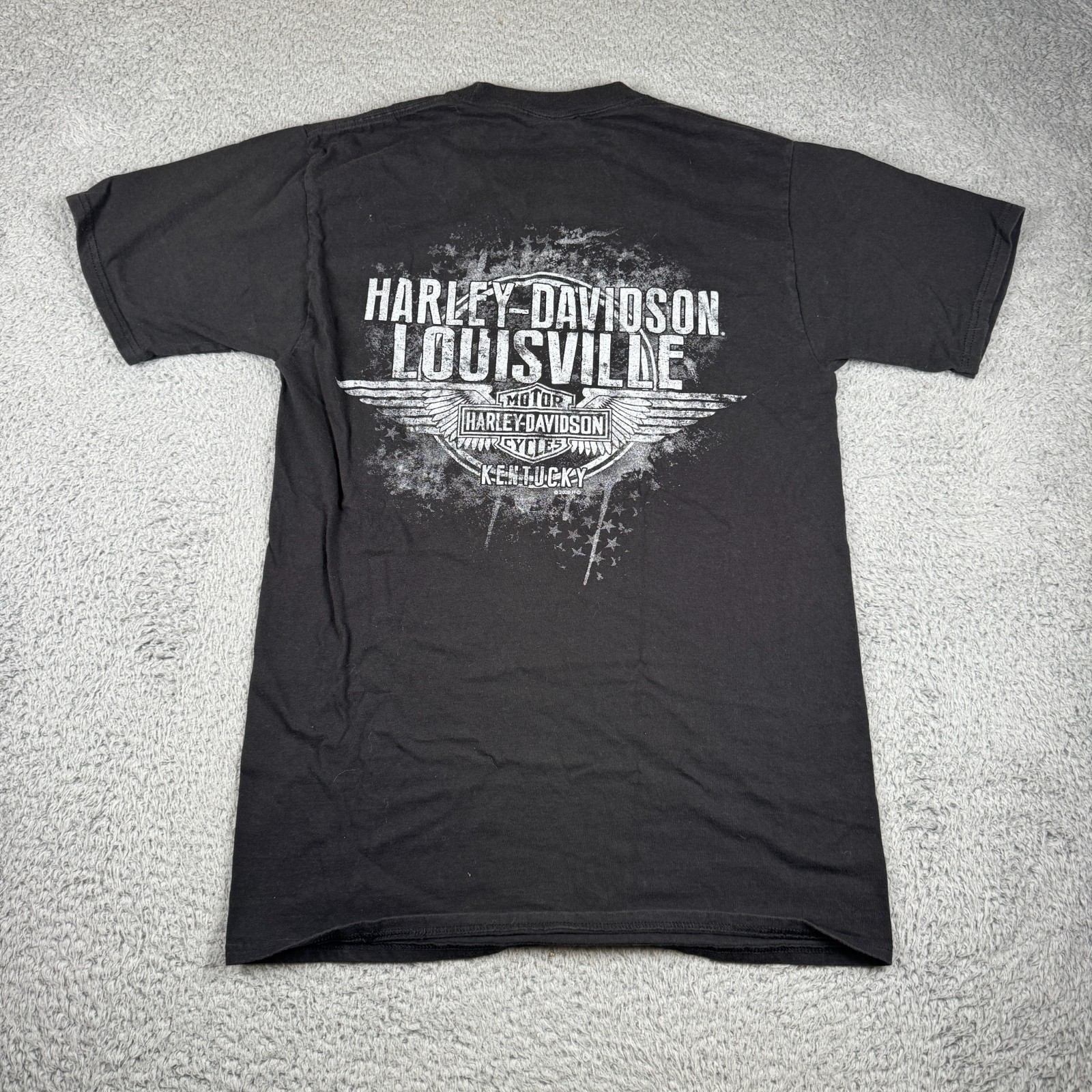 Harley Davidson Biker Motorcycle Mens Medium Tall Double Sided T Shirt Black gallery