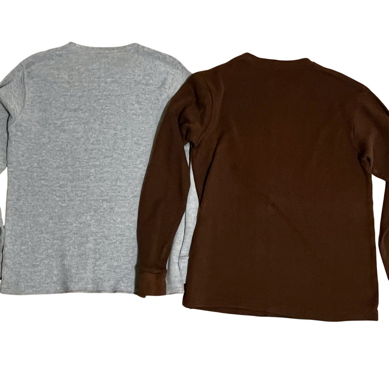 2 Pack Evolution In Design Waffle Knit Thermal Shirt M Brown Grey Minimalist gallery