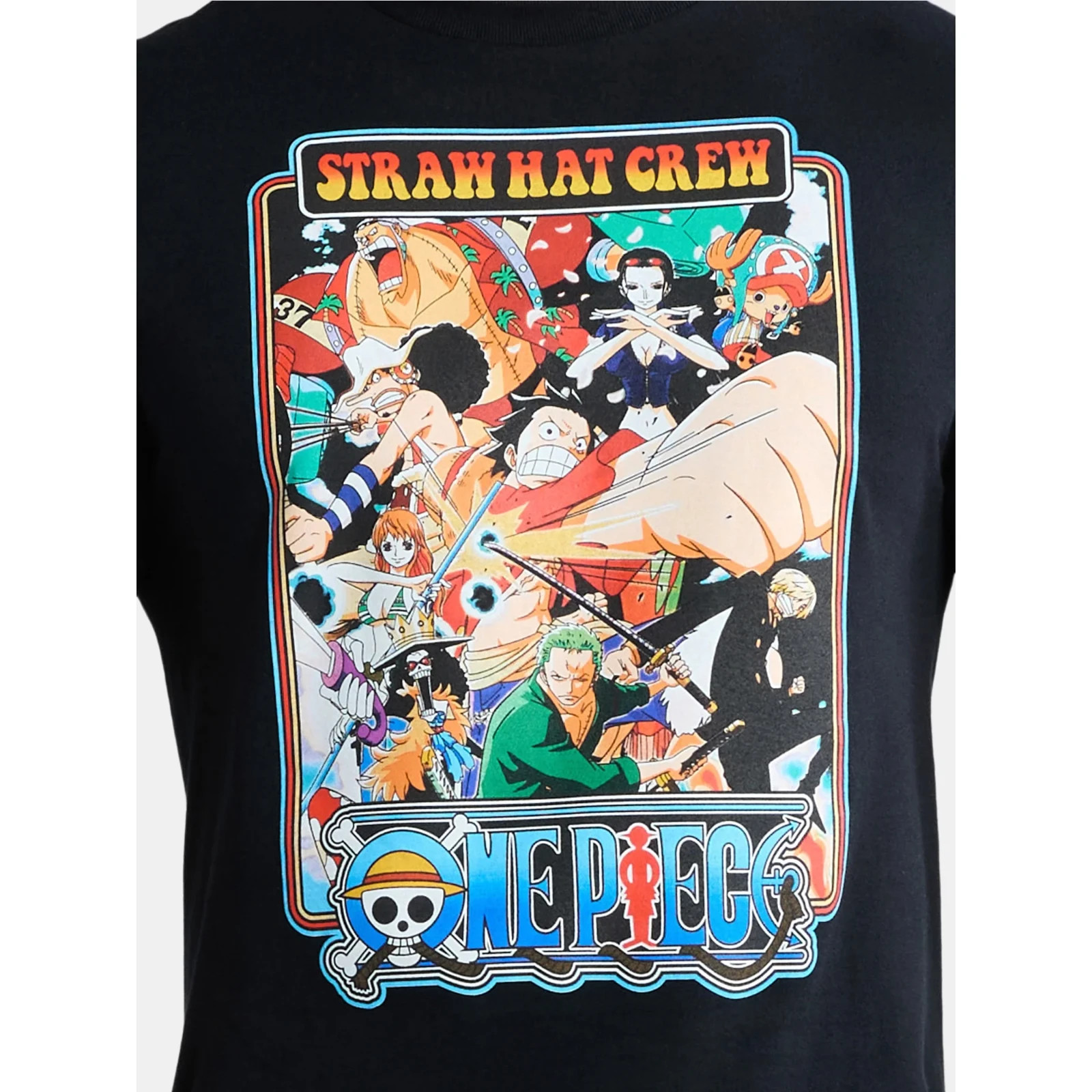 Mens One Piece Straw Hat Crew Short Sleeve T Shirt Black Anime XXX-Large 3X 3XL gallery