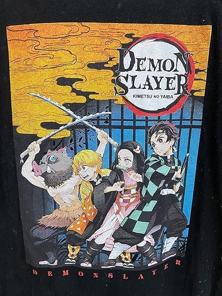 Demon Slayer Mens Kimetsu No Yaiba Anime Black Shirt New XS gallery