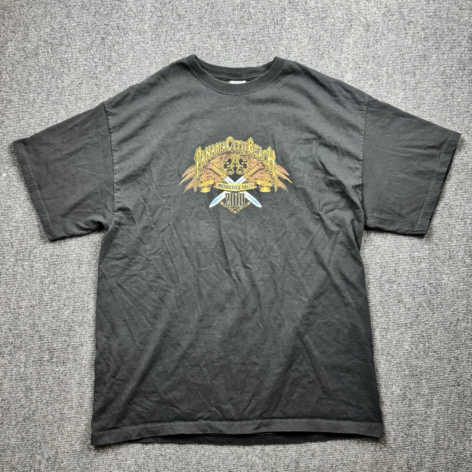 Delta 2010 Panama City Beach Motorcycle Rally Biker T-shirt Men XL Black gallery