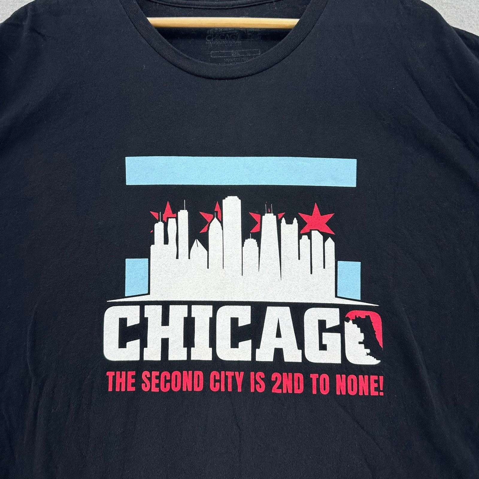 Chicago Mahogany Tours The Second City Is 2nd To None T Shirt 2XL USA Baggy DOP gallery