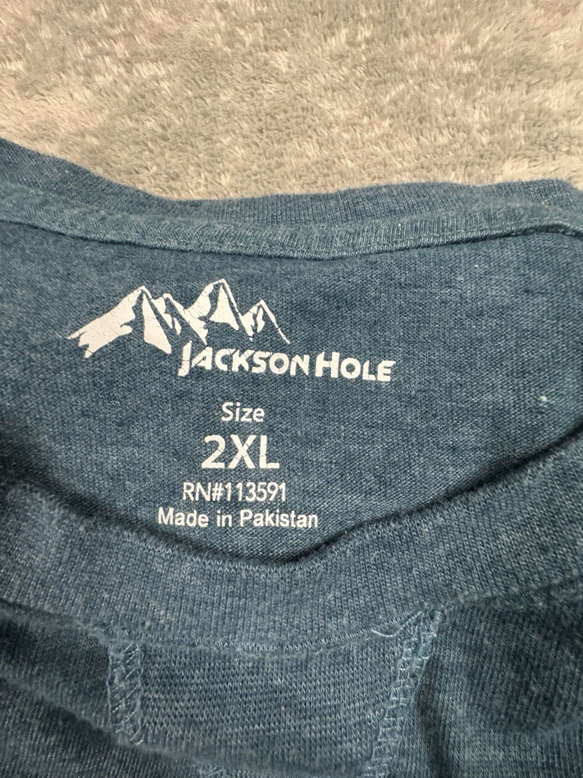 LOT OF 2 Jackson Hole Men's 2XL Blue & Red LS Crewneck Shirts SEE DESCRIPTION gallery