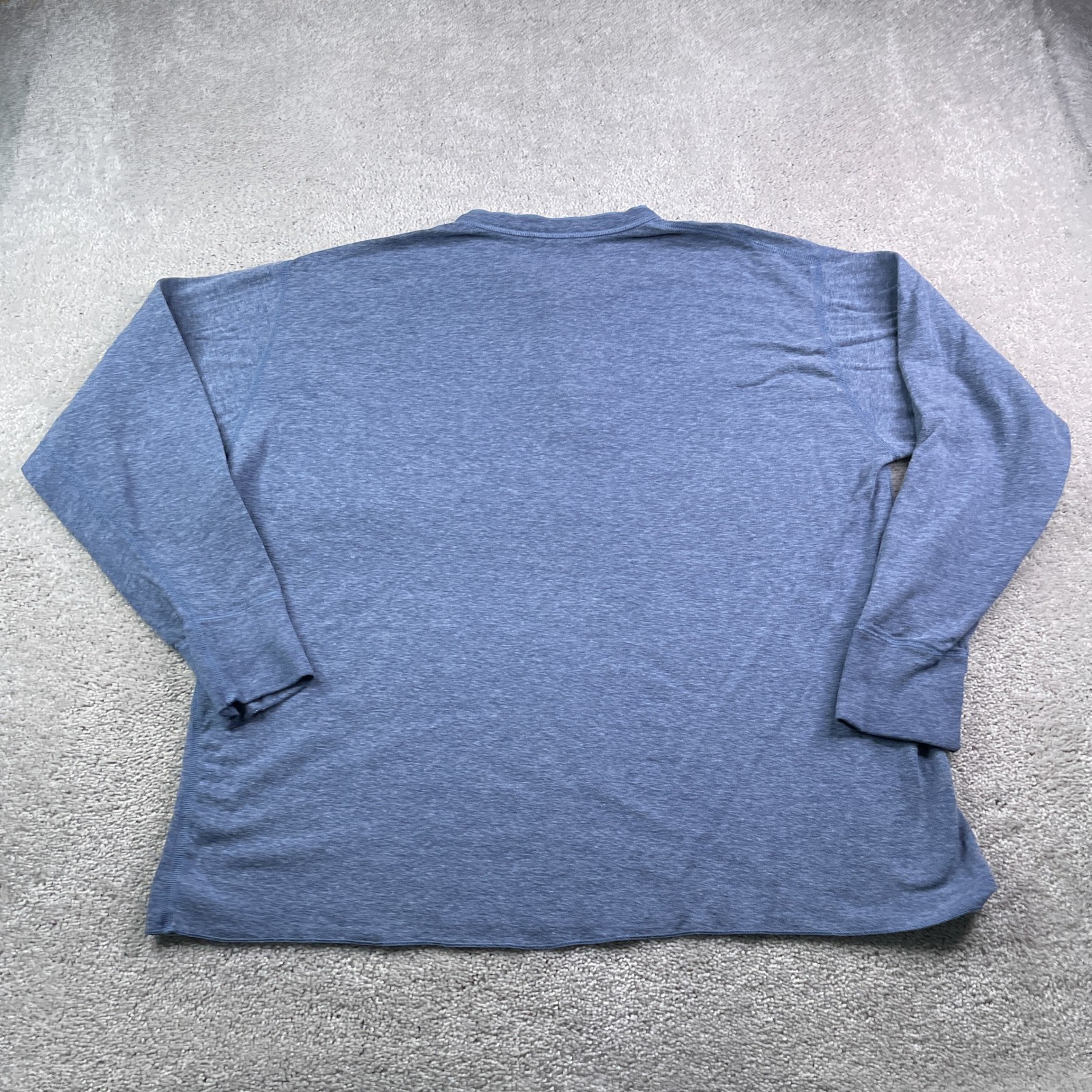 LL Bean Shirt Mens XXL Blue River Driver Henley Wool Blend Thermal Outdoor Top gallery