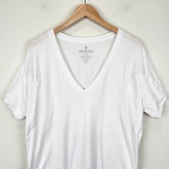 Thompson Tee Mens XL Sweatproof Undershirt LOT OF 2 V-neck White 100% Cotton