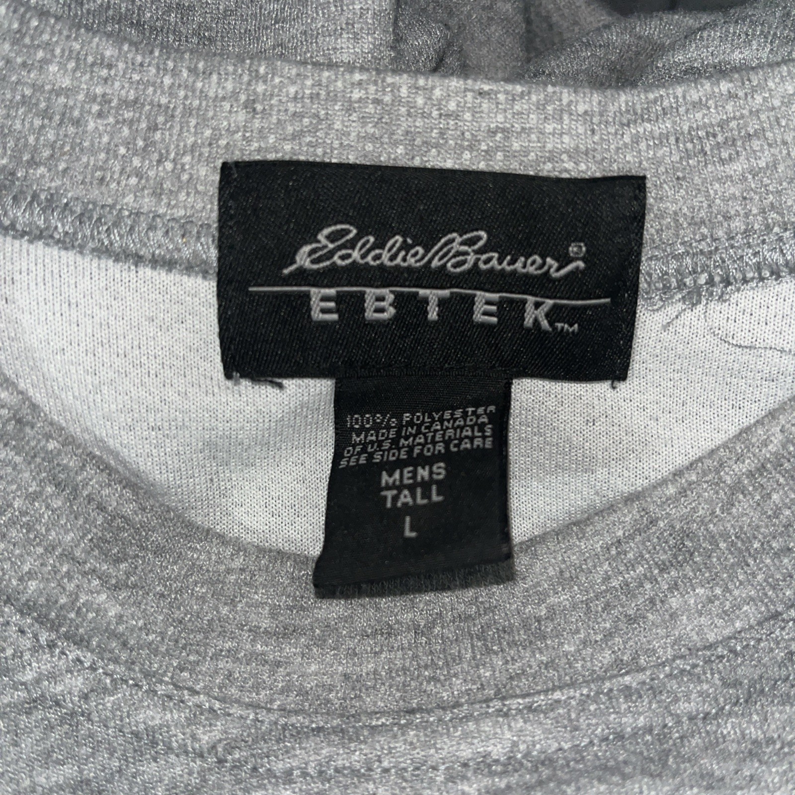 Vintage Eddie Bauer EBTek Mens Medium Gray Long Sleeve Shirt USA Made gallery