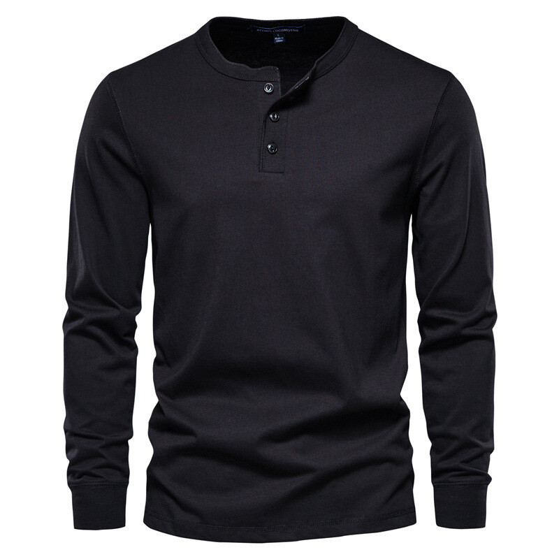 Zonbailon men's long sleeve solid color crew neck bottomed shirt soft Winter gallery