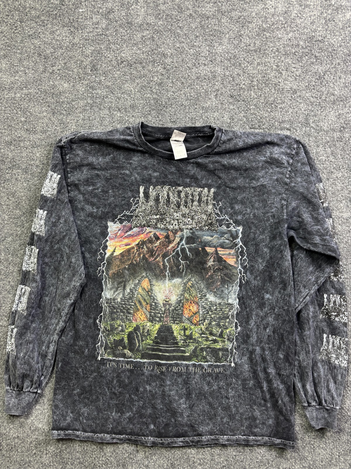 Colortone Shirt Mens Large Black Undeath Rise From The Grave Long Sleeve Graphic gallery