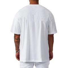 Plain Oversize Loose Short Sleeve T-shirts Gym Fitness Bodybuilding Shirts Mesh
