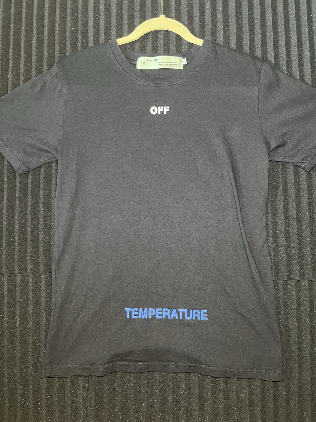 Off-White Men's Black Temperature Graphic Logo Crew Neck SS T-Shirt Size XS gallery