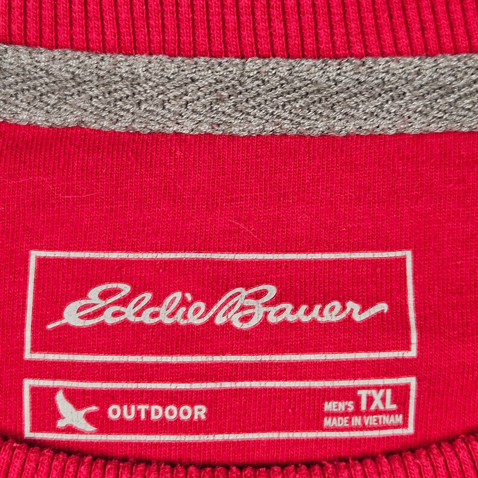 Eddie Bauer Shirt Mens Red Tall XL Waffle Knit Thermal Black Lab Graphic Crew gallery