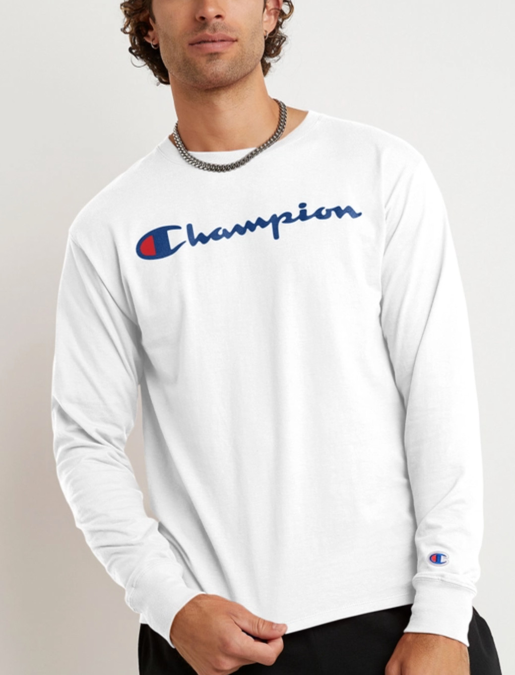 NWT Champion Mens Size XXL Long Sleeve White Lightweight T Shirt Top 2XL $30