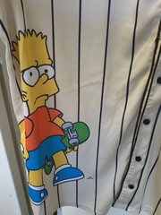 Men’s 2X Bart Simpsons Baseball Jersey Welcome to the Hood (Missing Button)