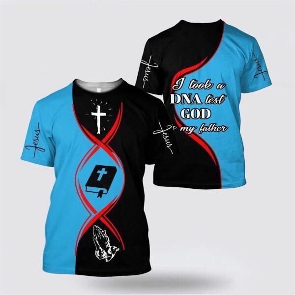 Christian Jesus Dna Test Blue And Black Color Jesus 3D T-Shirt Full Size S-5XL gallery