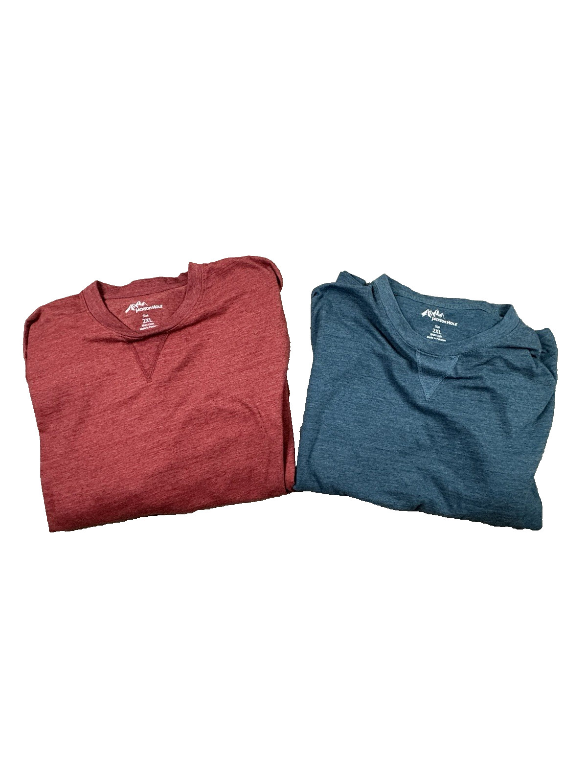 LOT OF 2 Jackson Hole Men's 2XL Blue & Red LS Crewneck Shirts SEE DESCRIPTION gallery