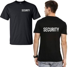 SECURITY STAFF TEE | WORK UNIFORM FOR BOUNCER DOORMAN BODYGUARD | S-3XL