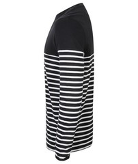 Front Row Crew Neck Long Sleeve Breton Striped T-Shirt (FR134)