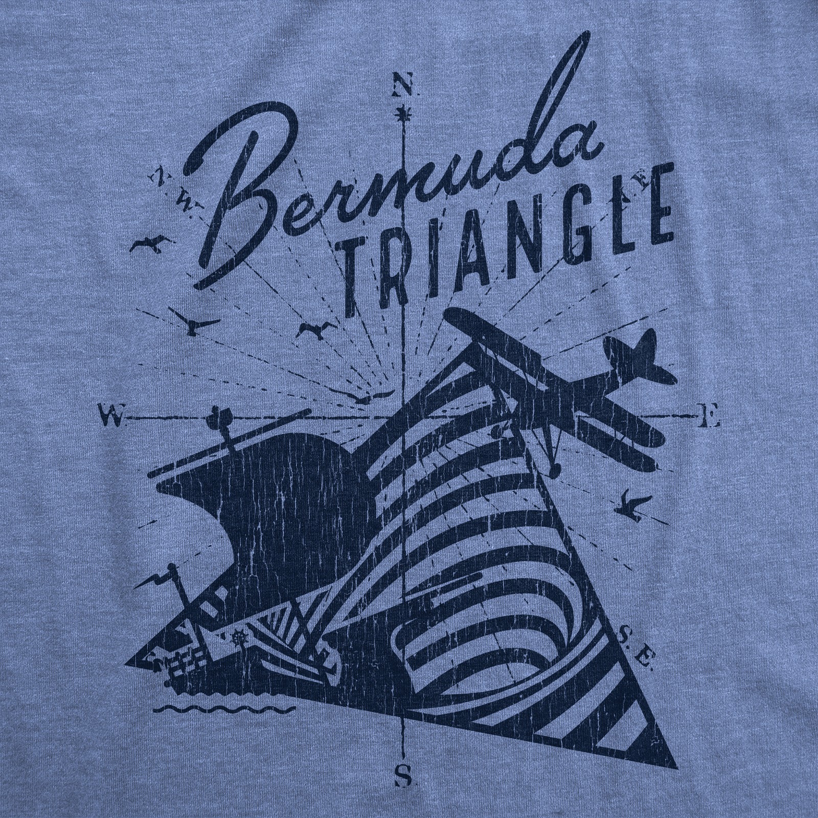 Mens Bermuda Triangle T Shirt Funny Vintage Retro Graphic Novelty Tee for Men gallery