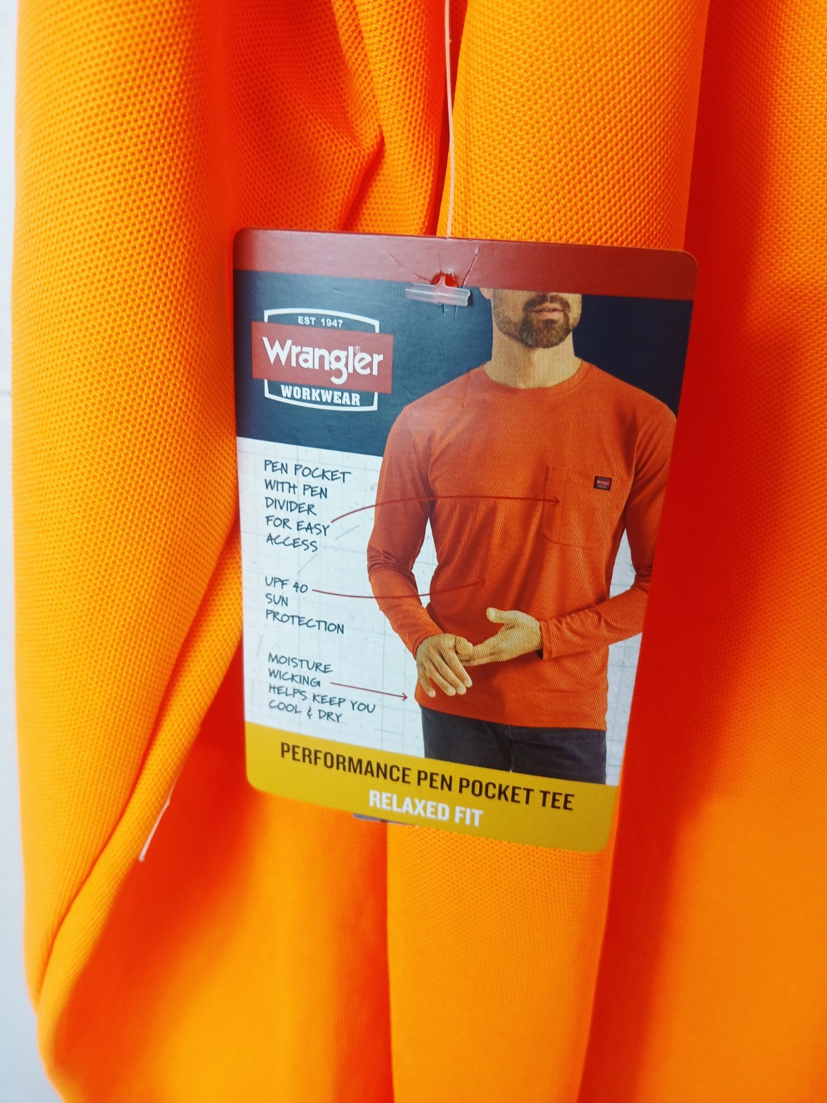 Men's Dickies long Sleeve Pocket Tee, Performance Cooling, 2XL. gallery